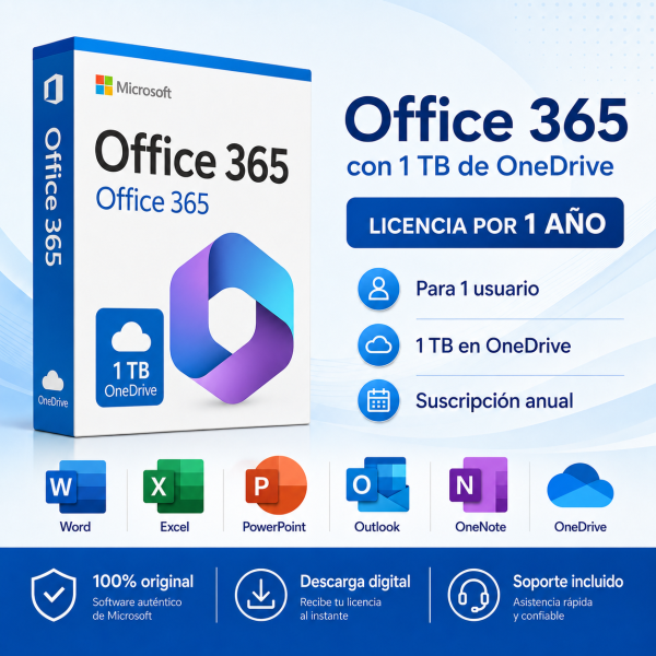 Officie 365 con 1 TB de OneDrive