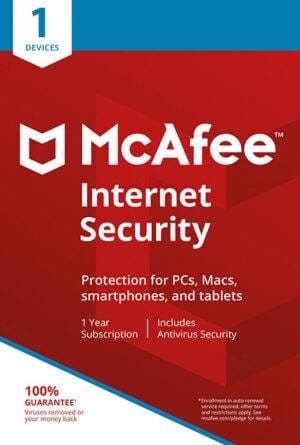 McAfee Internet Security – 1 Device 1 Year