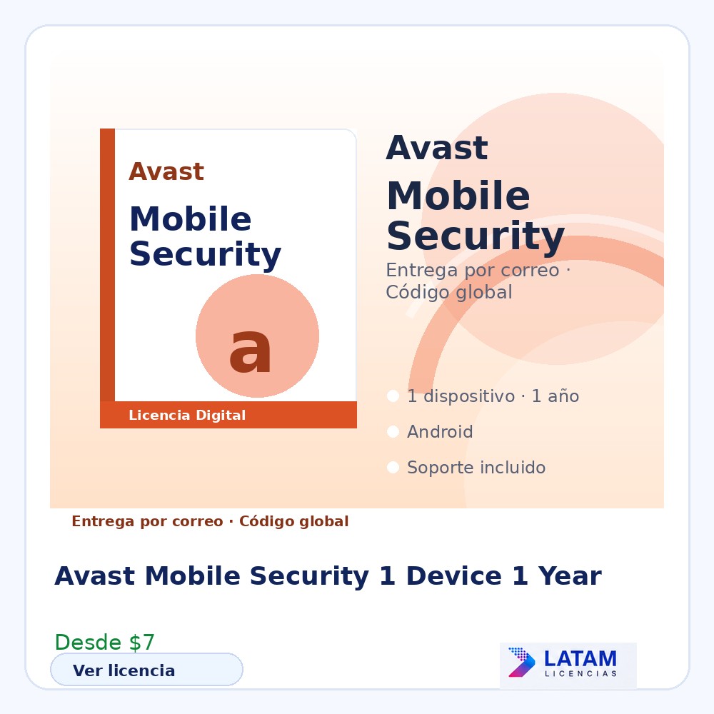 Avast Mobile Security – 1 Device 1 Year