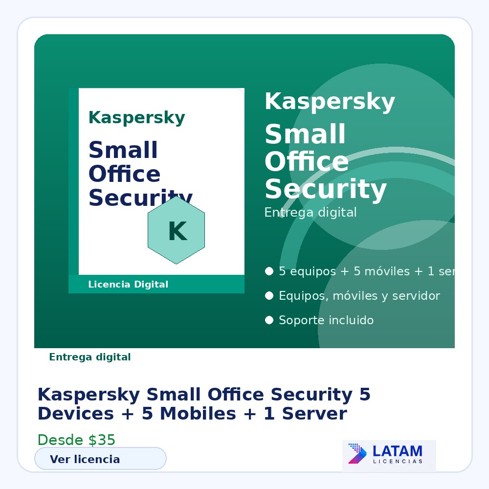 Kaspersky Small Office Security – 5 Devices + 5 Mobiles + 1 Server
