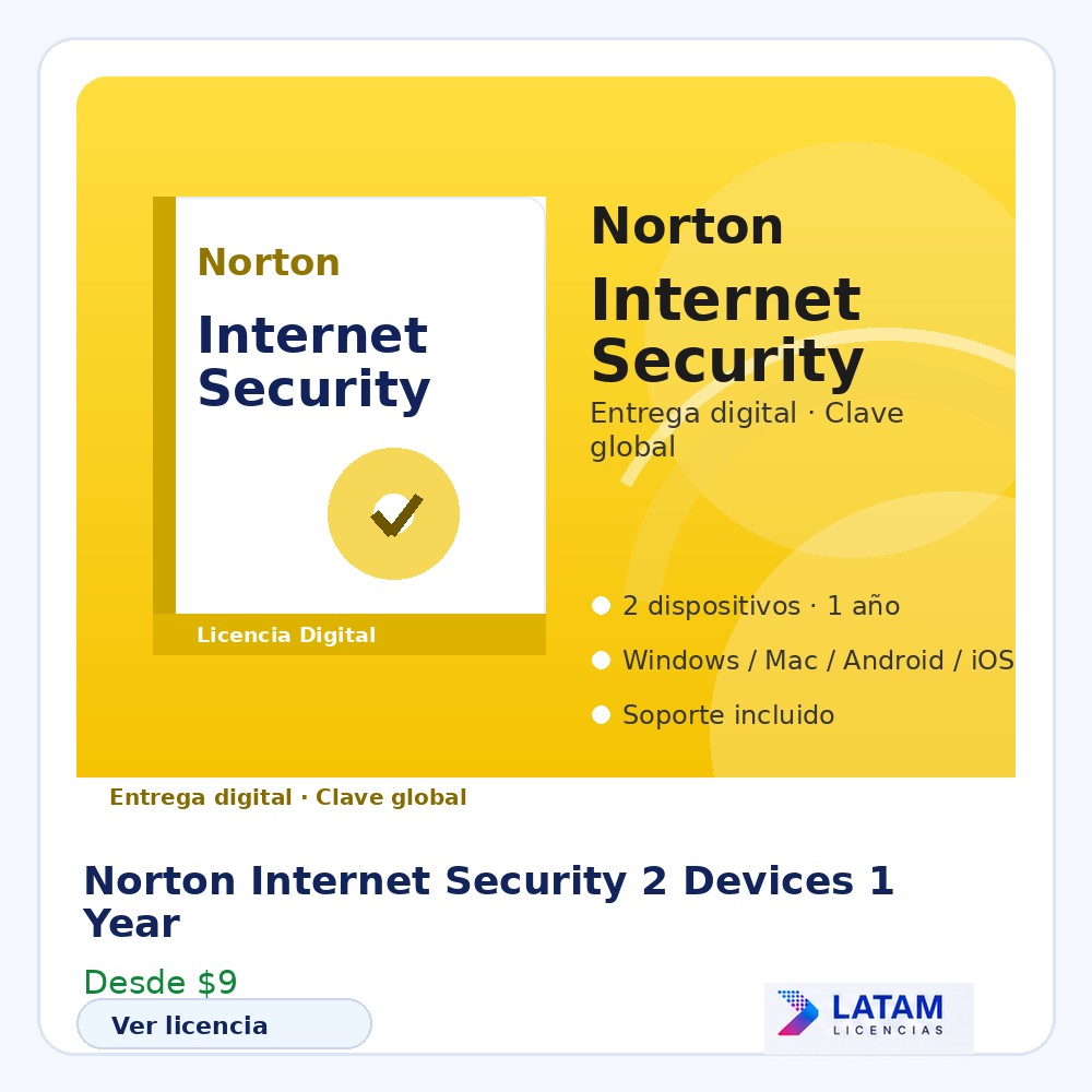 Norton Internet Security – 2 Devices 1 Year