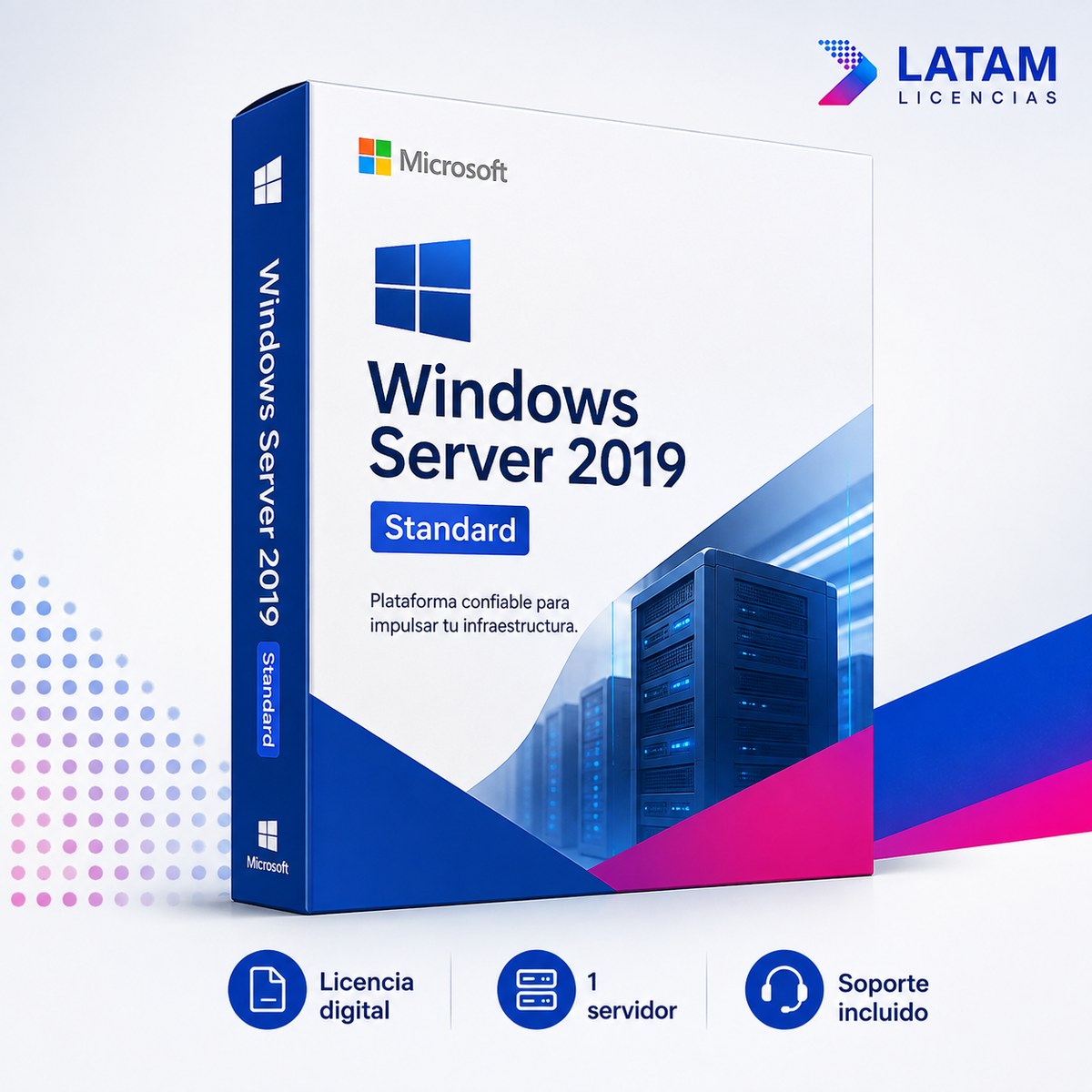 Windows Server 2019 Standard licencia digital para 1 servidor