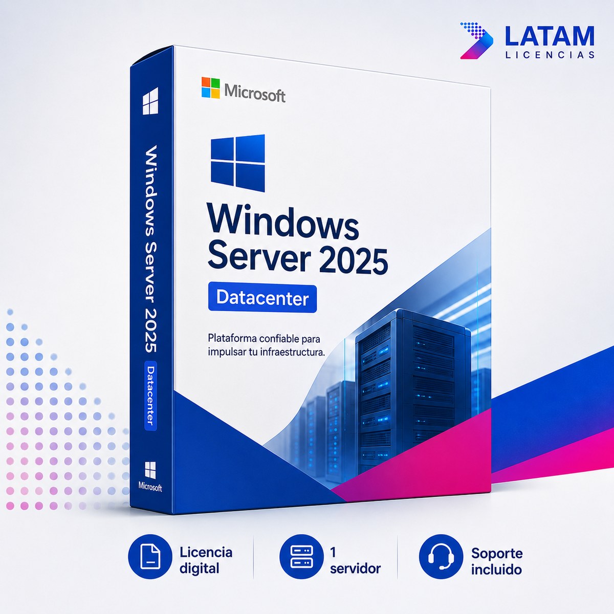 Windows Server 2025 Datacenter licencia digital para 1 servidor