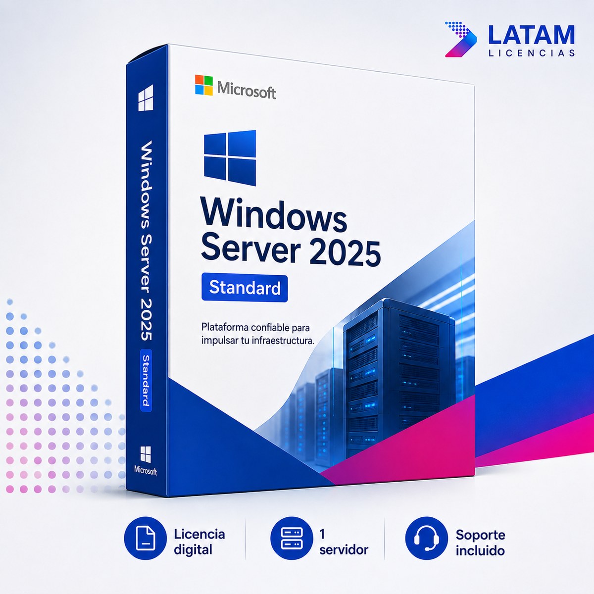 Windows Server 2025 Standard licencia digital para 1 servidor